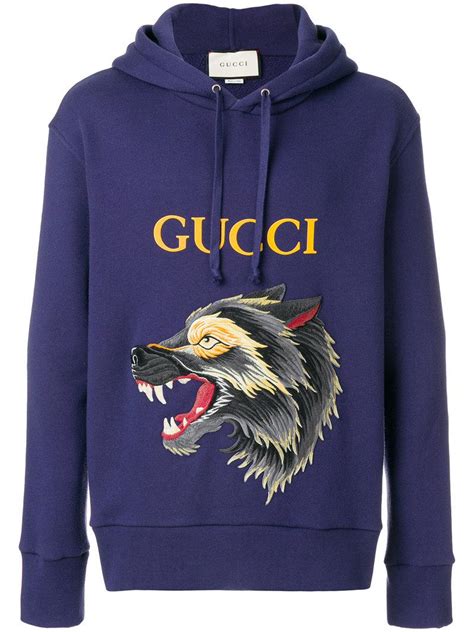 gucci wolf hoodie price|real gucci hoodie for men.